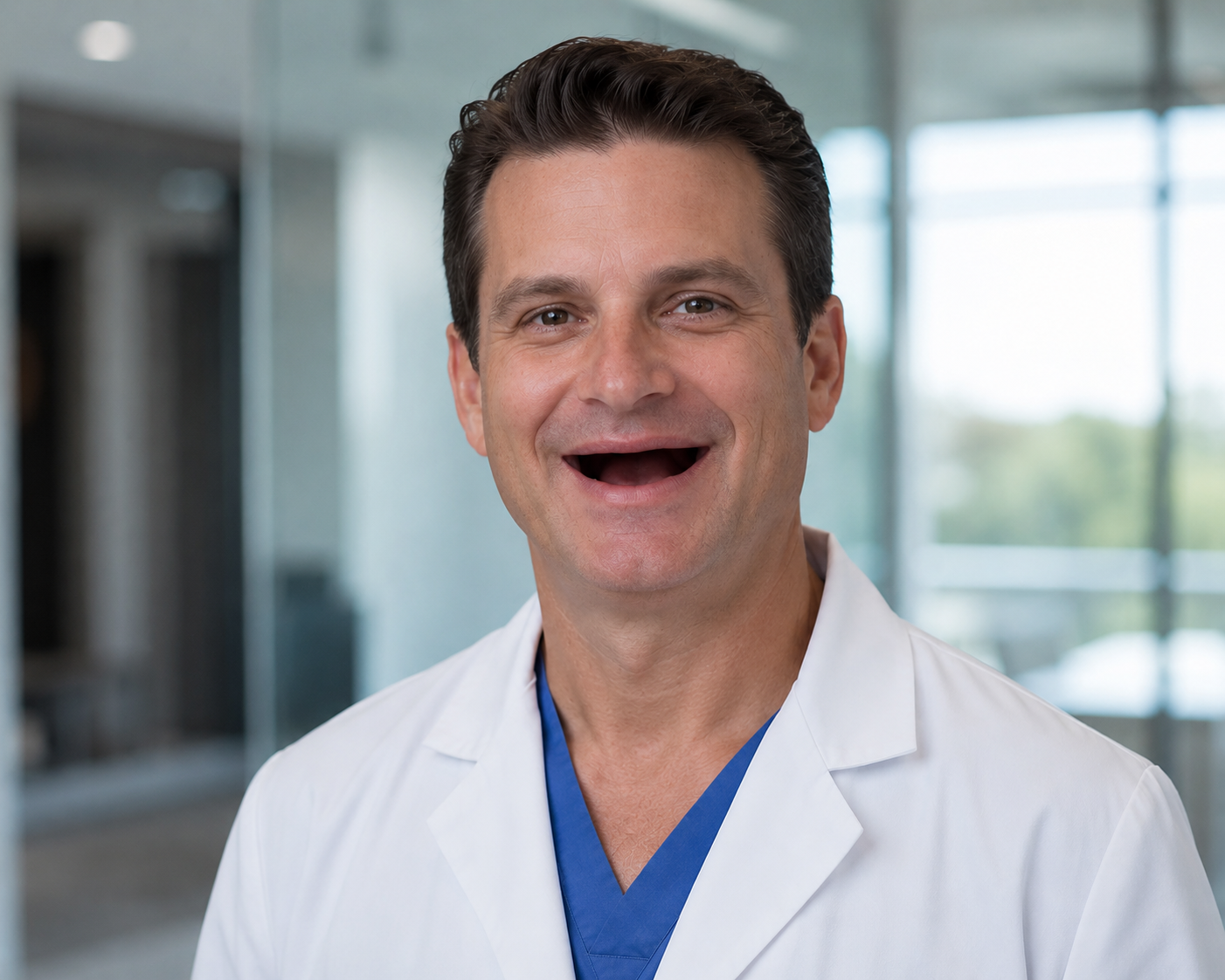 Dr. Chadwick Buckman, smiling in a lab coat
